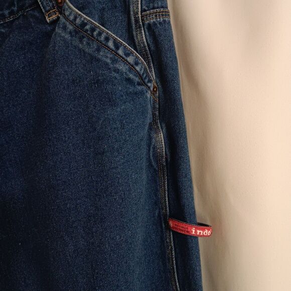 Indo Homegrown Vintage Men's Carpenter Jeans Sz 36- 32 Baggy Fit Mid Wash - Picture 3 of 11